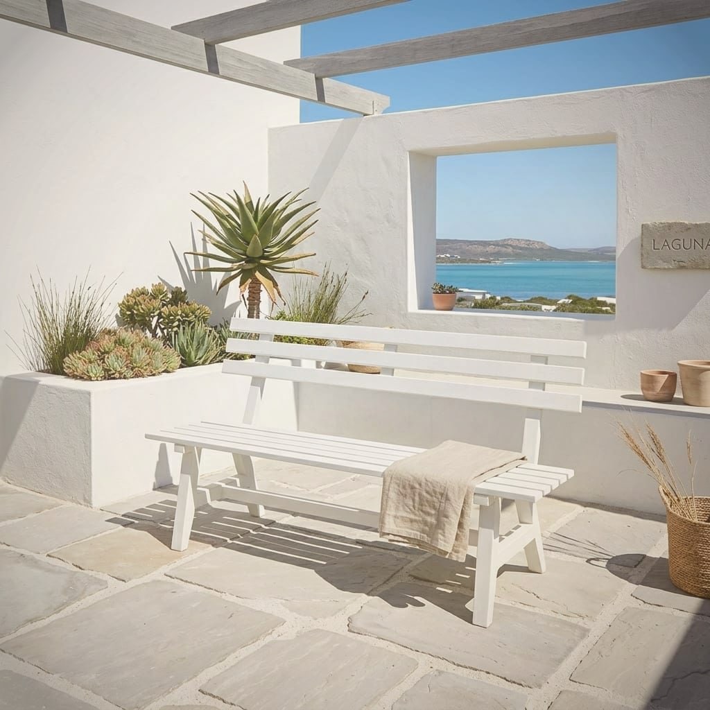 Paternoster Coastal Seaside Bench (Chalk White)