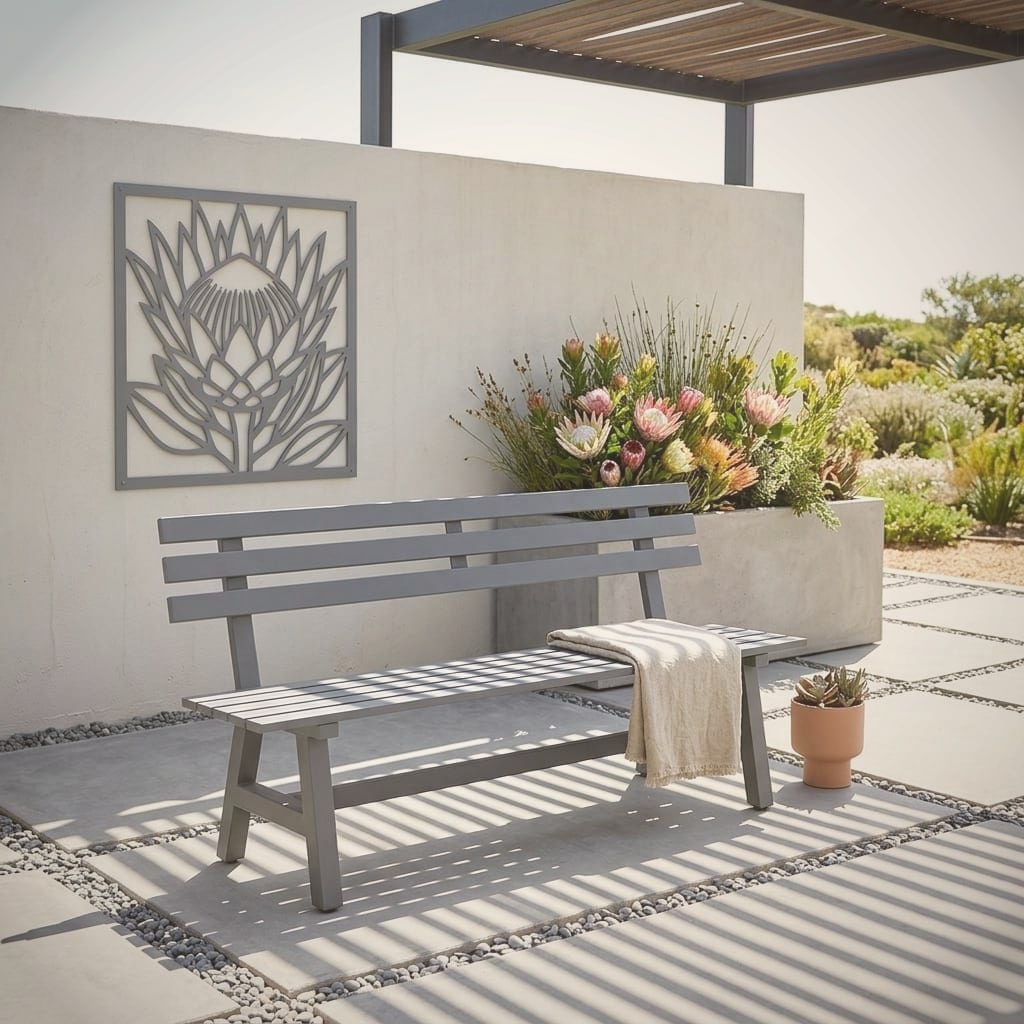 Pilanesberg Architectural Outdoor Bench (Charcoal)