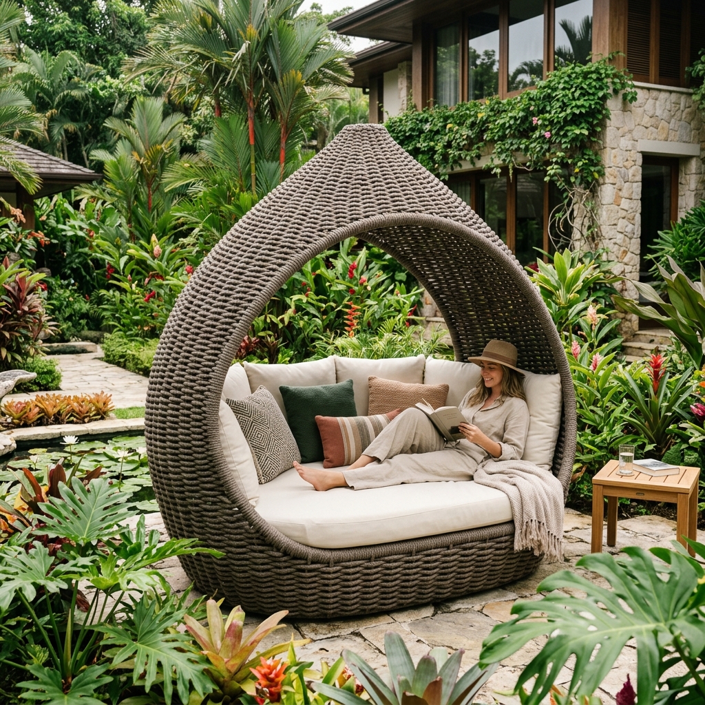 Woven Tropical Pod Daybed